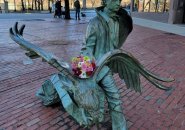 Bouquet at the Poe statue