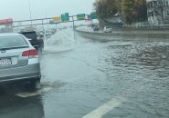 Flooding on an I-93 ramp in Medford