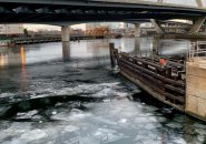 Ice forming on the Charles River