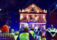 Illuminated house in Somerville