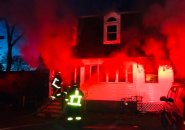 House on fire on Perham Street, West Roxbury