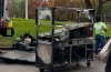 Charred remains of hot-dog stand on the Common