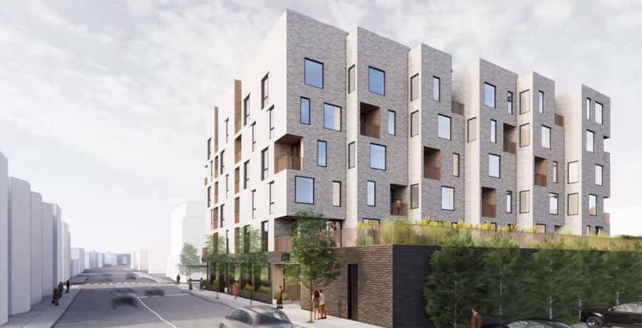 Rendering of proposed Boston Street apartments