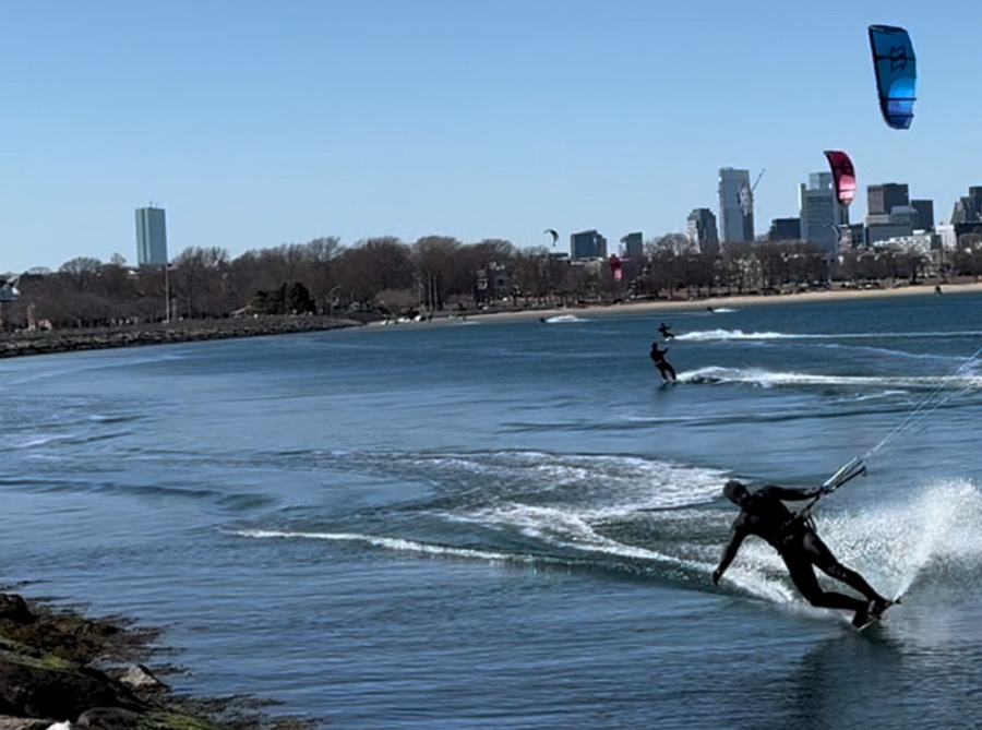 Windsurfers in Pleasure Bay at Castle Island