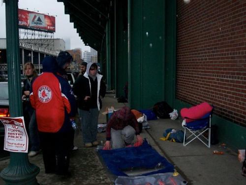 Camped out at Fenway