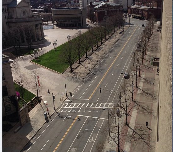 Mass. Ave. by the Christian Science Center. Photo by Jonathan Berk