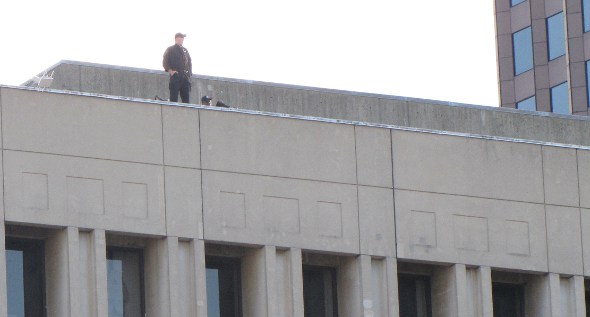 On the roof of City Hall