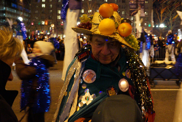 Sticker guy in First Night parade