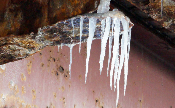 Icicles under the overpass