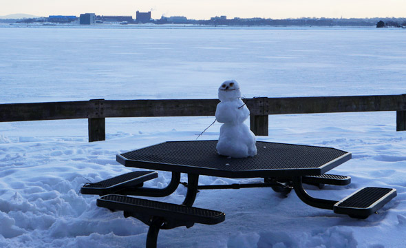 Snowman at Castle Island