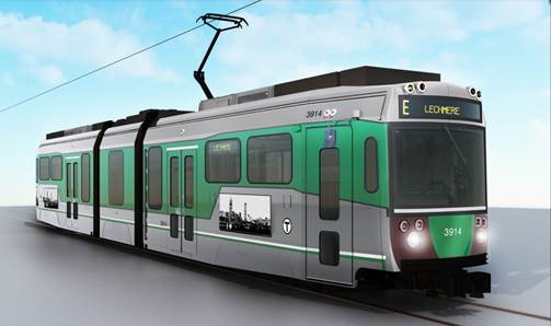 New Green Line cars.