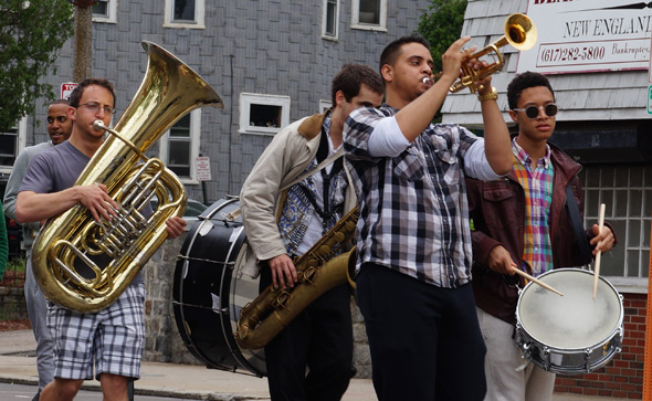 Musicians in Dorchester Day parade