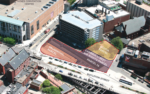 Aerial view from Boylston Street