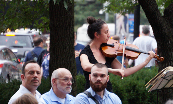 Violinist at memorial