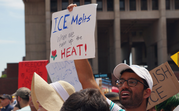 Boston immigration rally: ICE melts when we turn up the heat