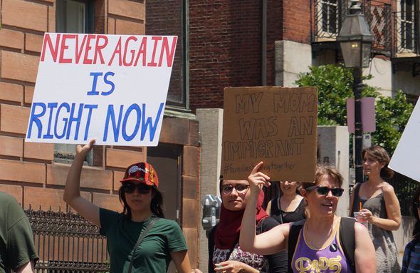 Boston immigration rally: Never again