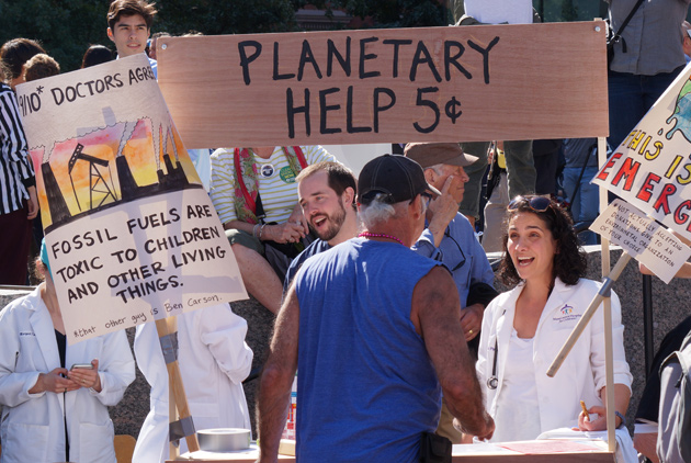 The doctor is in at the climate-change rally