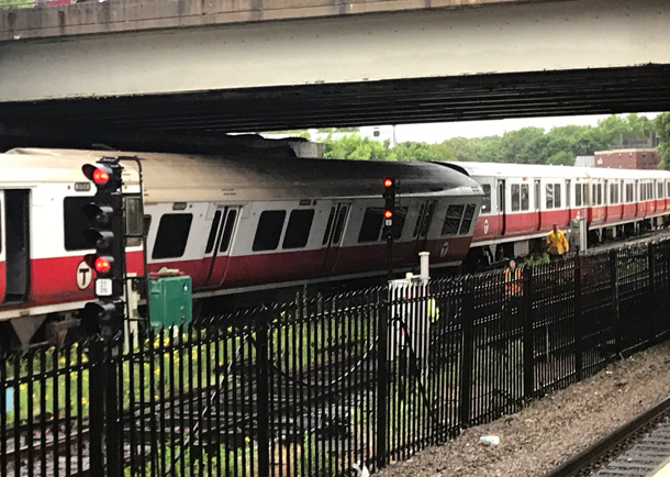 Derailed Red Line train