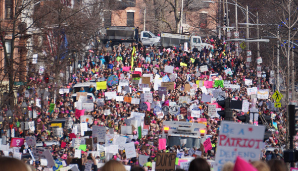 From the 2017 women's march on Beacon Street