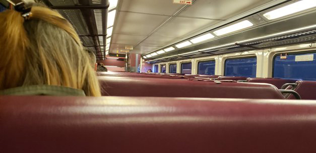 Nearly empty commuter rail train