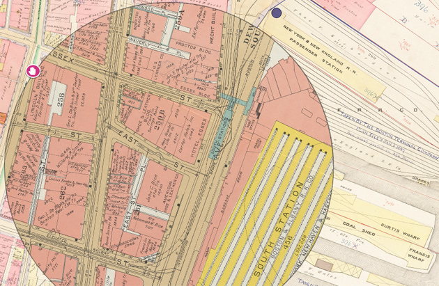 South Station on old maps