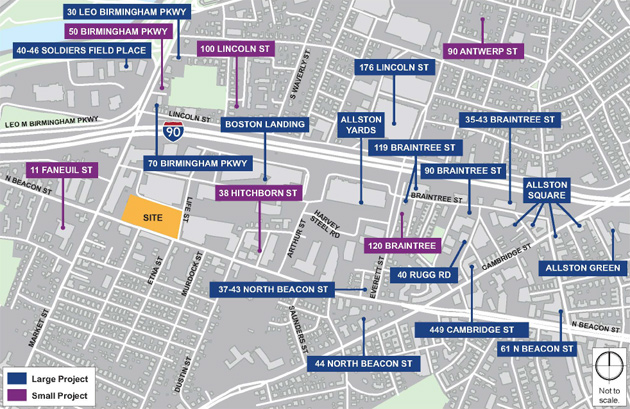 Map of nearby development projects