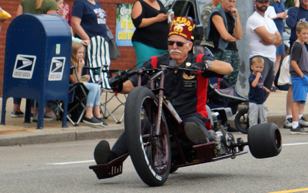 Shriner doing wheelies