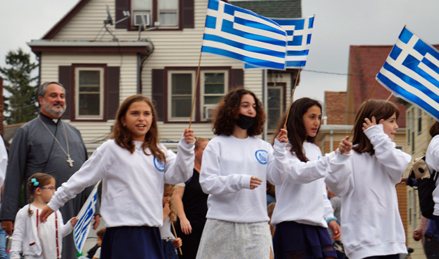 Kids from the St. Nectarios school