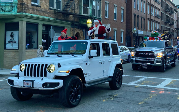 Santa in a Jeep