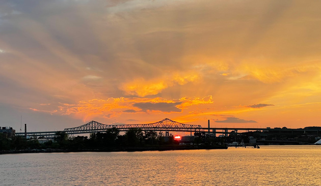 Sunset over Tobin Bridge