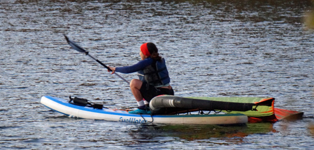 Windsurfer getting read to surf some wind