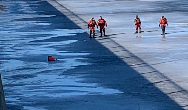 Divers on the ice