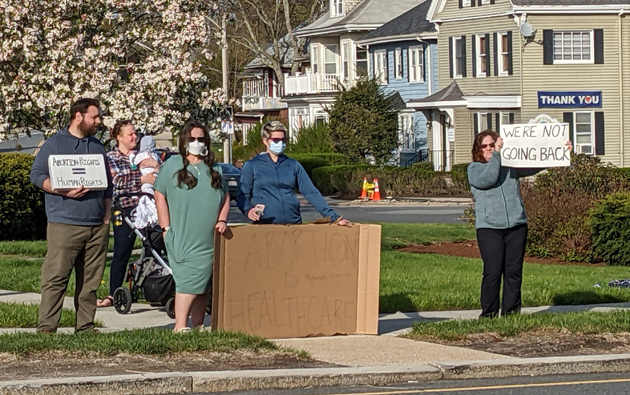 Abortion-rights protest in West Roxbury