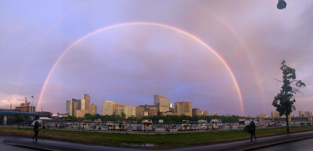 Rainbow over the Back Bay and Charles River