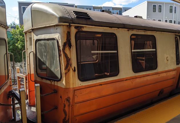 Rusty old Orange Line car