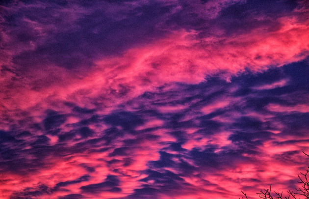 Red sunrise over Franklin Park