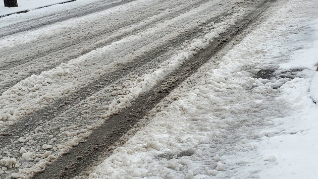 Slushy snow in Newton