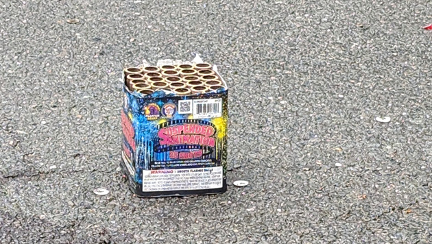 Empty box of fireworks