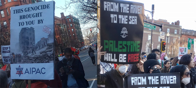 Signs against AIPAC