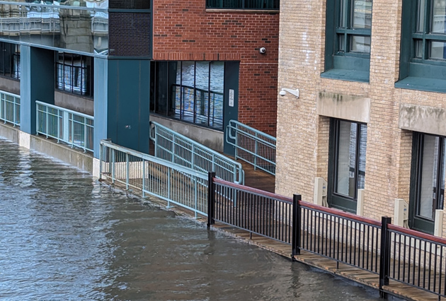 Fort Point close to overspilling banks