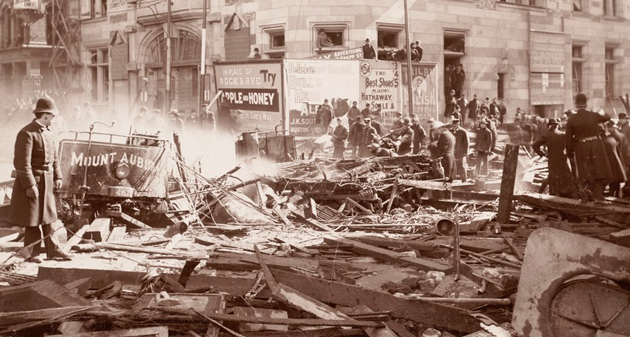 Aftermath of the explosion at Boylston and Tremont