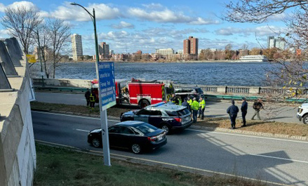 Firetruck and State Police cruiser